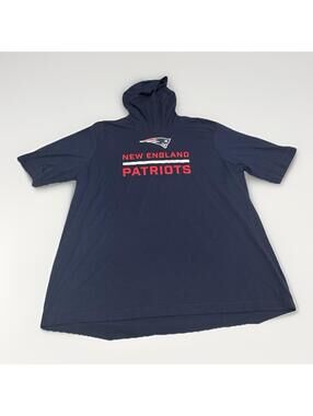 Men’s Nike New England Patriots Navy Lockup Tri-Blend Hoodie T Shirt Size XL